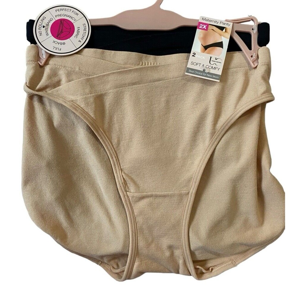 Under Control Maternity Panties 2 Pack Nude and Black Size 2X- NEW